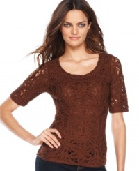 This fall's top trend? Texture. Make it your own with INC's petite crochet sweater. (Clearance)