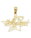 The perfect charm for the aspiring actress. This I heart Hollywood charm features an intricate, cut-out design and star shape. Crafted in 14k gold. Chain not included. Approximate length: 8/10 inch. Approximate width: 7/10 inch.