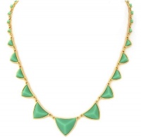 House of Harlow 1960 Pyramid Station Necklace in Mint Green