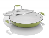 Michelle B. by Fagor Cast Iron Lite Chef's Pan with Lid, Lemon Lime, 12