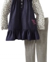 Calvin Klein Girls 2-6X Denim Tunic With Legging, Blue, 3T