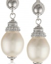 Sterling Silver White Freshwater Cultured Pearl Drop Earrings