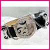 Hello Kitty Diamante Style Ladies Fashion Wrist Watch in Black Color with Free Love Heart Necklace