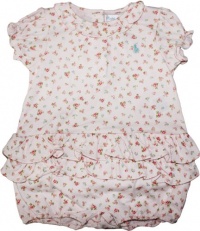 Ralph Lauren Layette Girl's Ruffle Floral Print Romper (9 Month)