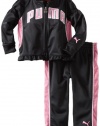 Puma - Kids Baby-Girls Infant Tricot Jacket And Pant Set, Black, 12 Months