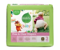 Seventh Generation Free & Clear Diapers, Super Jumbo Box -- Stage 3,  62 Count