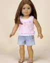 Pink and White Tank Tops and Sequined Shorts. Complete Outfit with Sandals. Fits 18 Dolls Like American Girl®