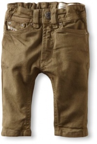 Diesel Baby-Boys Infant Koolter 5 Pocket Colored Denim, Olive/Brown, 24 Months