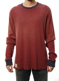 Polo Ralph Lauren Men's Red w/Navy Blue Stripes Long Sleeve Crew Neck Shirt