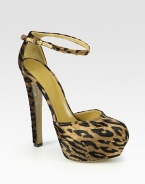 An adjustable ankle strap tops this sky-high leopard-print velvet platform silhouette. Self-covered heel, 5 (125mm)Covered platform, 1½ (40mm)Compares to a 3½ heel (90mm)Velvet upperLeather lining and solePadded insoleMade in ItalyOUR FIT MODEL RECOMMENDS ordering one half size up as this style runs small. 