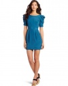 BCBGeneration Women's Shirred Sleeve Dress, Bluejade, 12