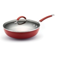 KitchenAid Aluminum Nonstick 11 Covered Deep Skillet, Red