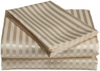 Divatex Home Fashions Royal Opulence Woven Satin Stripe King Sheet Set, Ivory