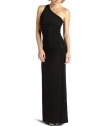 Laundry by Shelli Segal Women's One Shoulder Long Gown,Black,8