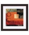 Circle meets the square. Vivid brushstrokes contrast black lines, creating a dramatic art print that appeals to modern taste. By artist Brent Nelson, this abstract design is framed in black for an especially clean finish.