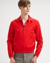 A relaxed, blouson fit, in a vibrant hue is rendered in lightweight cotton for instant modern-day style.Zip frontButtoned kangaroo pocketsAbout 25 from shoulder to hemCottonMachine washImported