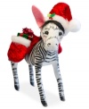 Animals all over the world embrace the season too, like this decked out zebra boasting the soft, flexible features and unmistakable style of Annalee figurines.