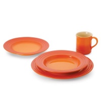 Le Creuset Stoneware 16-Piece Dinnerware Set, Flame