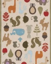 Momeni Critters Rug, Ivory, 5' x 7'