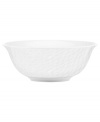 Set the tone with the white bone china of Devore dinnerware. A matte, organic texture lends chic distinction to a serving bowl that's equally suited for fine dinner parties and every day of the week. From Donna Karan by Lenox.