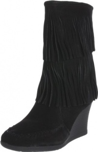 Minnetonka Women's Calf Hi Double Fringe Boot