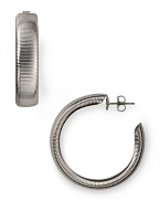 R.J. Graziano puts a textured spin on the classic hoop earrings. Wear this silver-plated pair to add understated shine to every look.