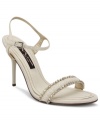 Nina's Calvin single sole evening sandals are minimal, but fancy with ornate beading along the vamp.