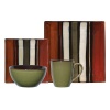 Gibson Pantego 16-Piece Square Reactive Stoneware Dinnerware Set