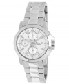 A slim watch design from Kenneth Cole New York with stunning silvers and structured metals.