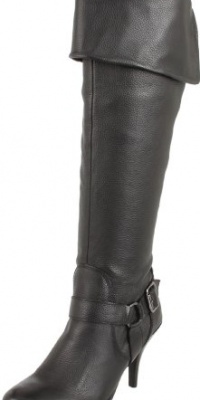 Kenneth Cole REACTION Women's Keep It Hot Knee-High Boot,Black Leather,8.5 M US