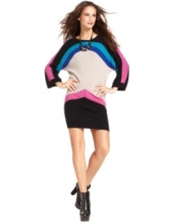 Colorblocking adds a modern appeal to this BCBGMAXAZRIA sweater dress -- perfectly paired with your fave tights and boots!