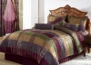 Chezmoi Collection 7 Pieces Multi Color Gitano Jacquard Patchwork Comforter (90x92) Set Bed-in-a-bag Queen Size Bedding