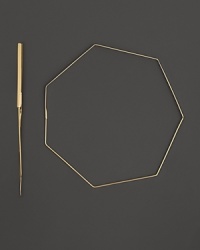 Slim, geometric 14K yellow gold hoop earrings by Lana.