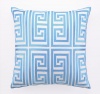 Trina Turk 20-Inch by 20-Inch Greek Key Down-Filled Pillow, Turquoise