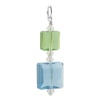 Sterling Silver Peridot and Aqua Multi Square Cut Pendant Made with Swarovski Elements