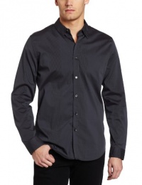 Calvin Klein Sportswear Men's Slim Long Sleeve Mini Check Tech Poplin