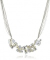 ABS By Allen Schwartz High Drama Silver and Gold-Tone Frontal Cluster Necklace