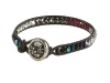 Midnight Beaded Leather Wrap Bracelet - Single Wrap (medium (7))