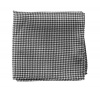 100% Silk Woven Black and White Houndstooth Pocket Square