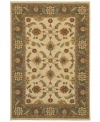 Covered in graceful floral imagery, this area rug will fill your room with color. The Sedona Ivory rug is woven from New Zealand worsted wool that has been specially twisted and space-dyed to replicate the look of a hand-woven Peshawar rug. In a limestone-green frame with accents of red and ivory, this magnificent piece creates an inviting space for gatherings in your home.