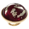 Kenneth Jay Lane Huge Red Cabochon Goldtone Dome Ring Adj Size 5-7.5