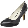 Nine West Women's Selene Basic Round-Toe Pump,Black Leather,7 M US