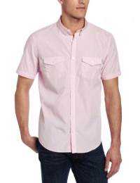 Calvin Klein Sportswear Men's Slim Short Sleeve Yarn Dye Small Check Poplin