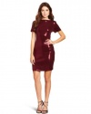 Ali Ro Women's Short Sleeve Sequin Dress, Bordeaux, 10