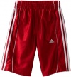 adidas Boys 8-20 Youth Basic 3 Stripes Short, University Red/White, X-Large