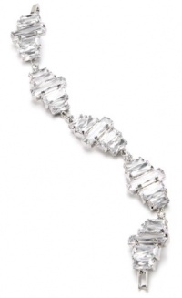 ABS By Allen Schwartz High Drama Silver-Tone Baguette Crystal Bracelet