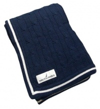 Nautica William Cable Navy Knit Blanket