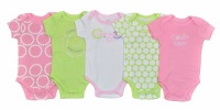 Calvin Klein Baby-Girls Newborn 5 Pack Bodysuit Stretchy