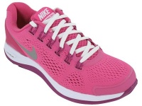 Nike Kids's NIKE LUNARGLIDE 4 (GS) RUNNING SHOES 3.5 (DSRT PNK/RFLCT SLCY/RV PNK/BLK)