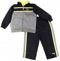 Puma Infant Boys Black/Grey Tricot Track Jacket Top & Pants 2 Pc 18M 24M